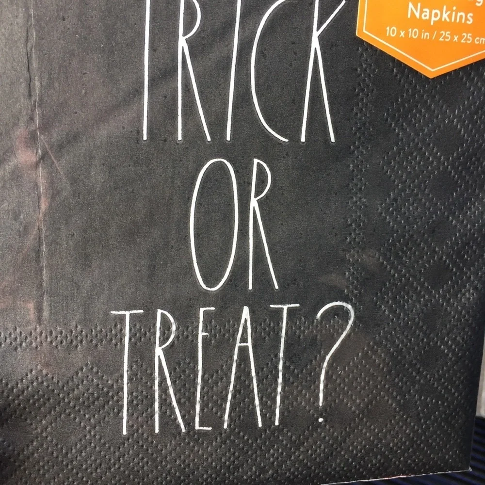 2 packs Rae Dunn Cocktail Napkins Halloween Black